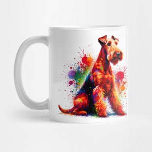 Artistic Irish Terrier in Colorful Splash Paint Style Mug